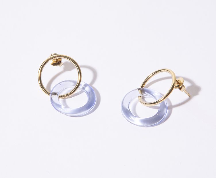 Boucles d'oreilles anneaux en verre transparentes