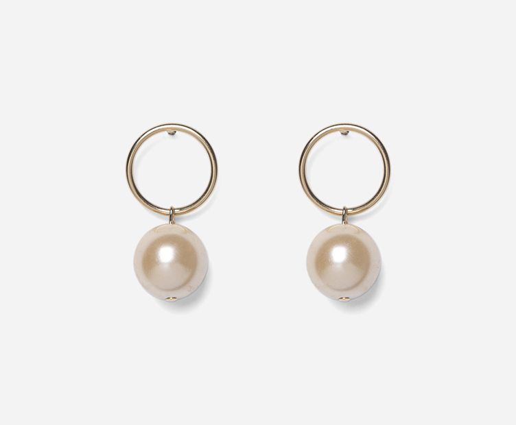 BOUCLE MODULABLE 10 PERLE CREME 10MM