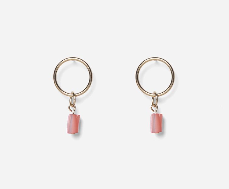 Boucles d'oreilles nacre rose