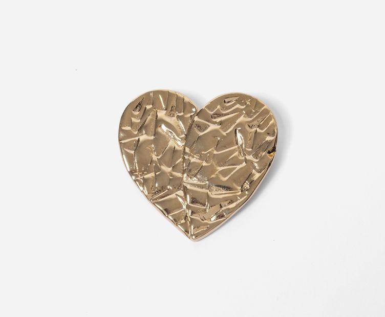 Broche coeur doré