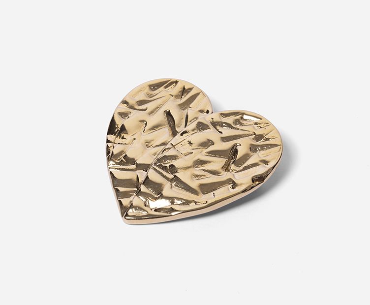 Broche coeur doré