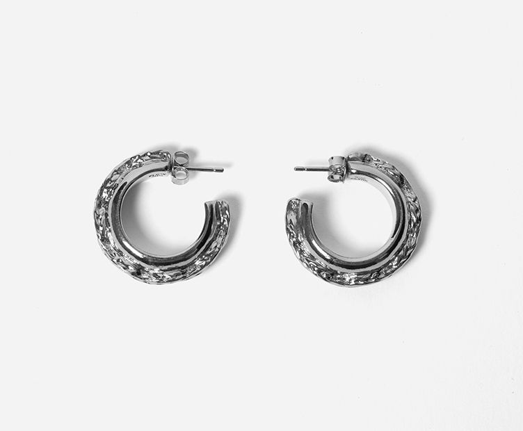 Hoop Earrings Saturne silver