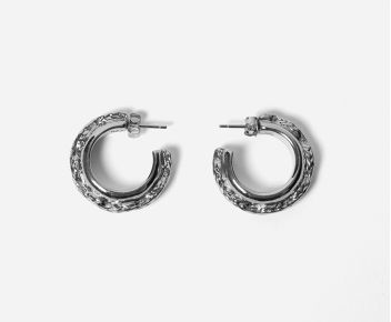 Hoop Earrings Saturne silver