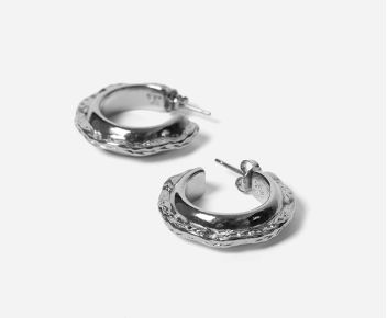 Hoop Earrings Saturne silver