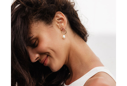 Boucles perle baroque