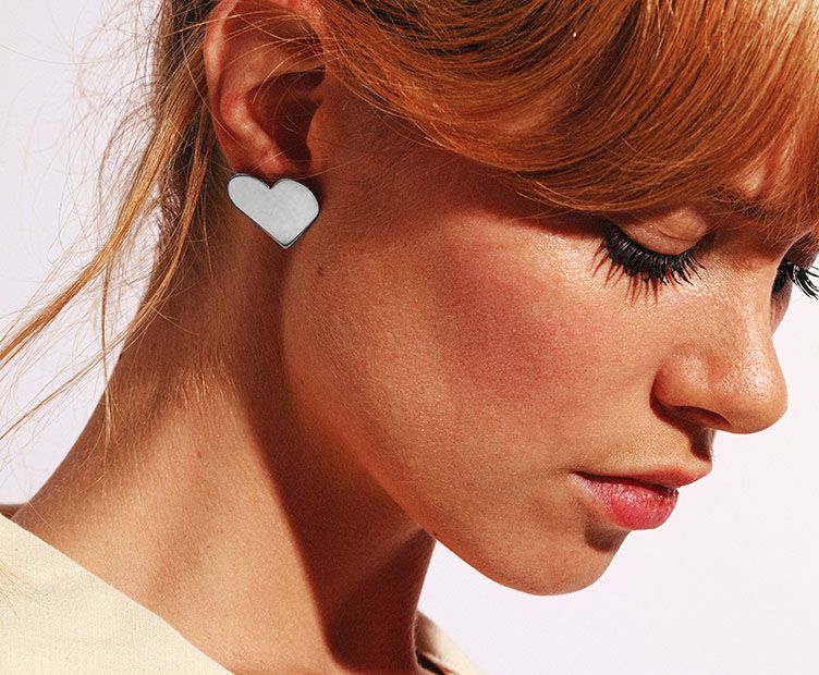 earrings Heart silver