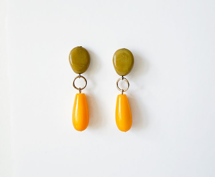 Boucles tangerine jaune vert