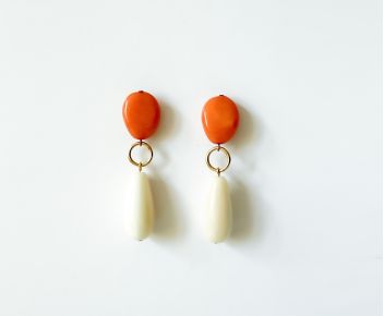 Boucles Tangerine orange ivoire