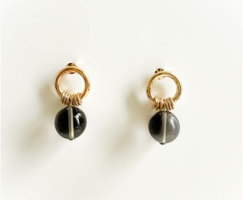 Boucles d'oreille Michou - Gris