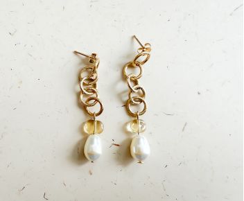 Boucles Valentine Doré - Jaune