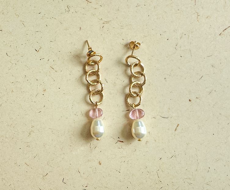 BOUCLES VALENTINE DORE ROSE