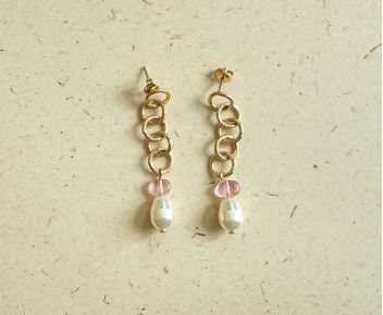 Boucles Valentine Doré - Rose