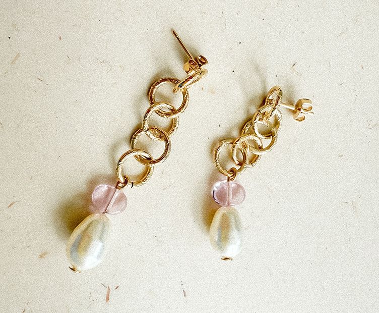 BOUCLES VALENTINE DORE ROSE