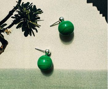 Bizou Earrings - Opaque Green