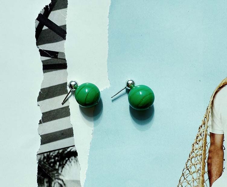 Bizou Earrings - Opaque Green