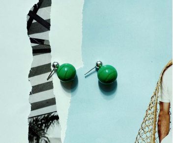 Bizou Earrings - Opaque Green