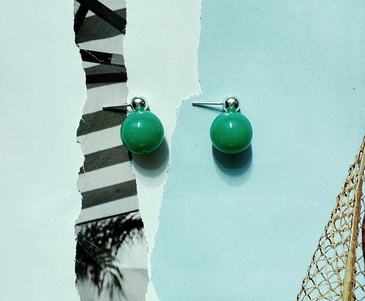 Bizou Earrings - Clear Green