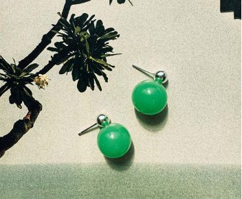 Bizou Earrings - Clear Green