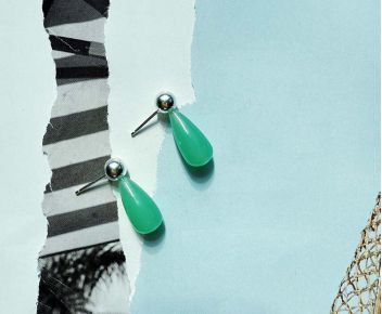 Noko Earrings - Clear Green