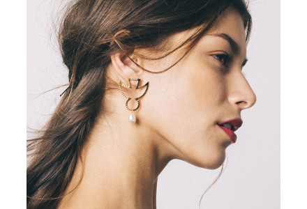 Boucles Yvonne Perle doré