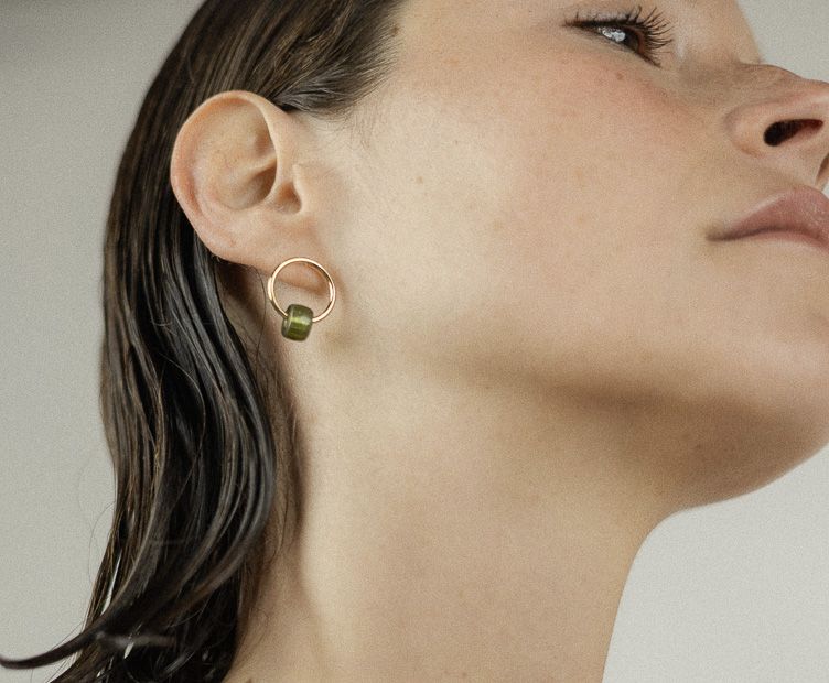 Earrings Tubik green