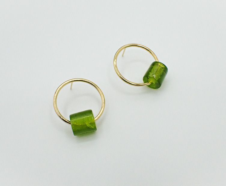 Boucles Cylindre vert