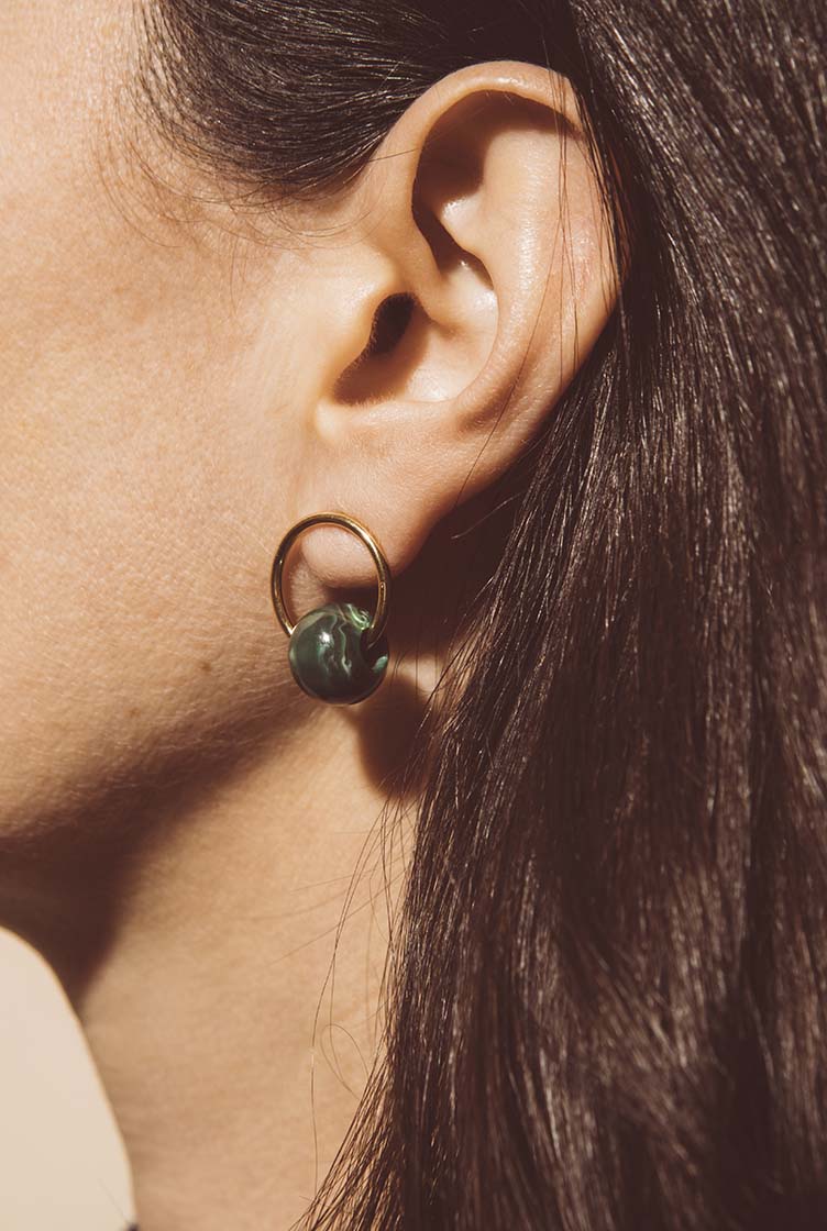 Boucles perles vertes